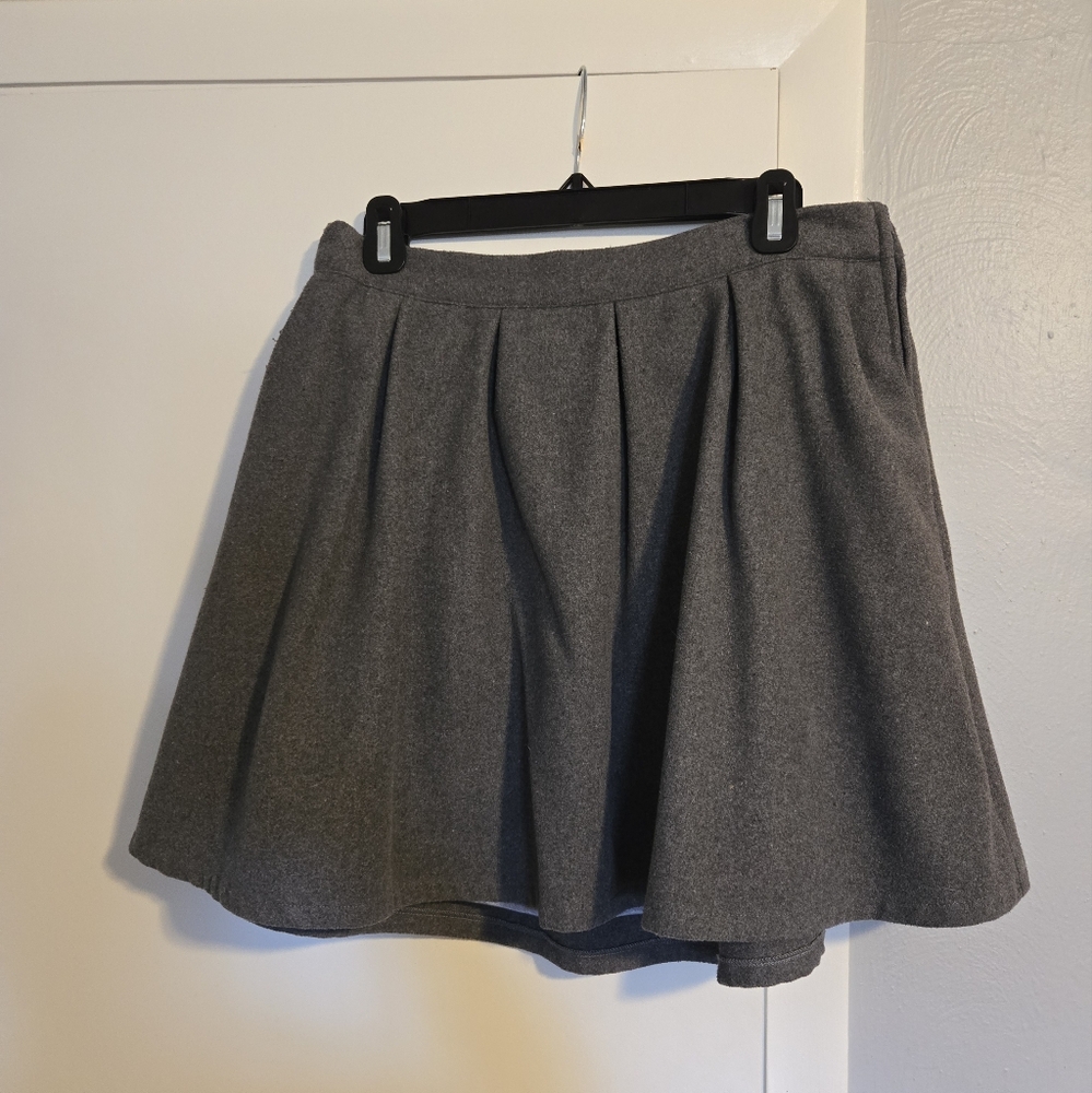 Women's Modcloth Grey Wool Mini Skirt